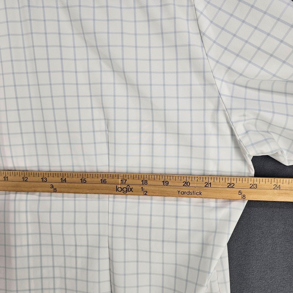 Mizzen+Main Leeward Dress Shirt Mens XL White Check Trim Fit Non Iron Stretch - Picture 7 of 9